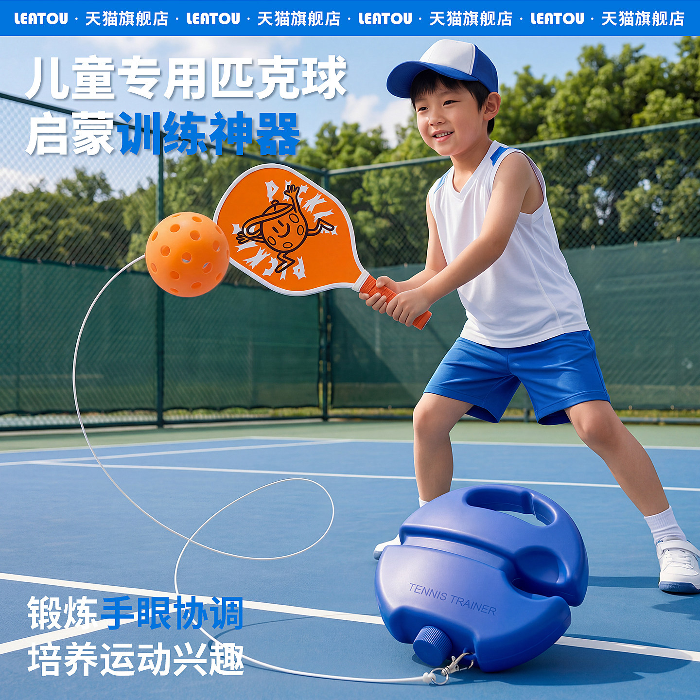 匹克球单人便携回弹训练器