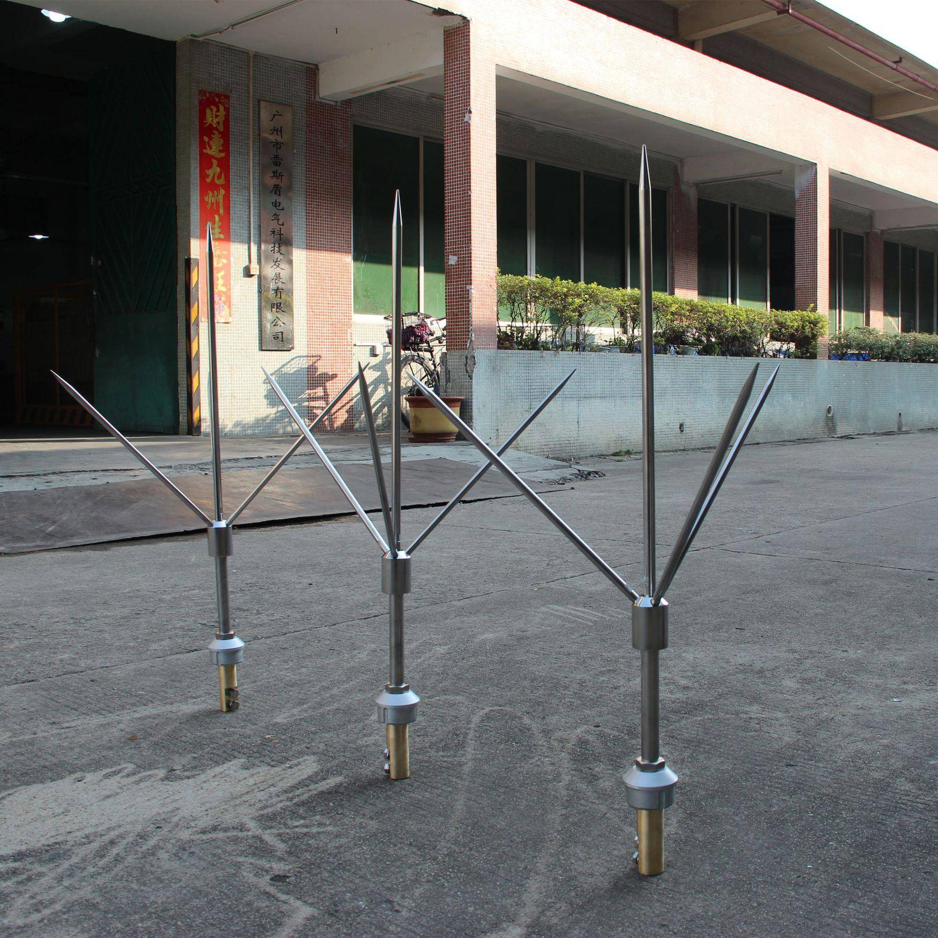 厂家批量提供三叉避雷针多针避雷针组装方便快捷无需维护高度H=45