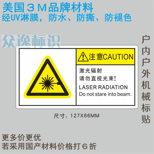 ISO¹ú¼Ê±ê×¼»úе°²È«±êʶÉ豸²Ù×÷¾¯Ê¾±êÖ¾¼¤¹â·øÉäÇëÎðÖ±ÊÓ¹âÊø