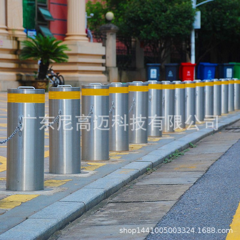 手动可拆卸防撞柱景区步行街成品304不锈钢移动路桩自动升降路障