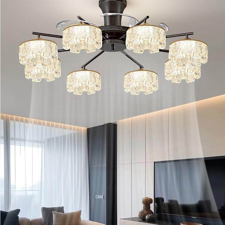 客厅风扇灯吊扇灯2026新款意式极简轻奢高级感餐厅吊灯客厅灯套餐