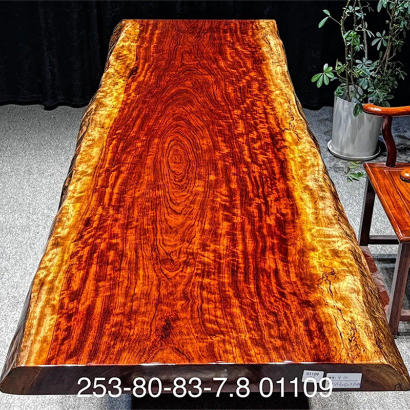 精品黑线闪光影巴花大板 253*81.5*7.8