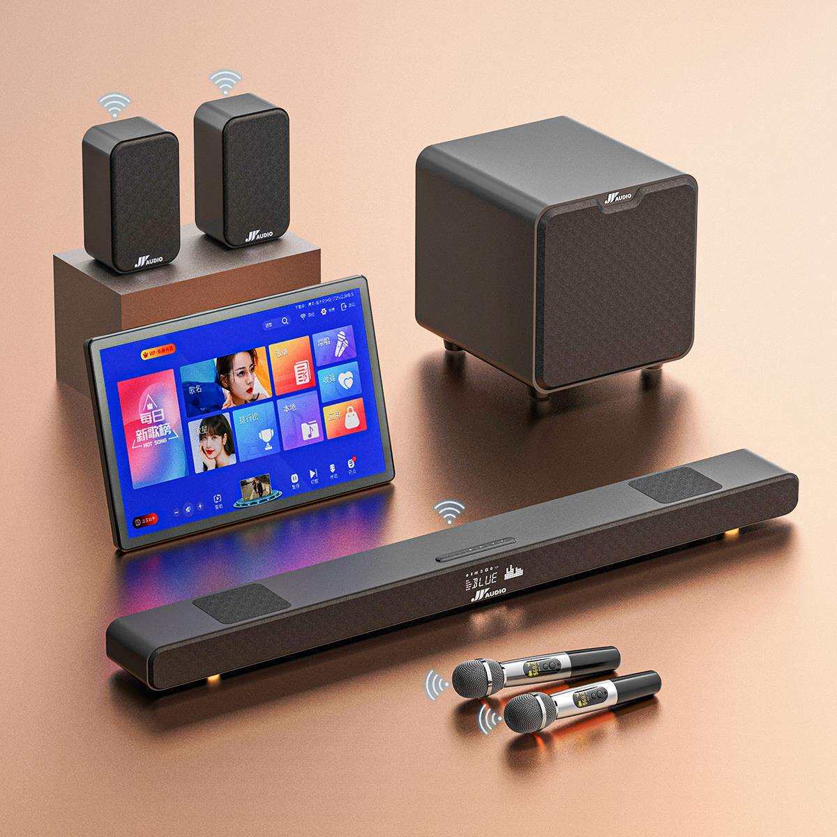 包邮万音A9家庭影院K歌版套装回音壁音响全景环绕声音箱接电视投