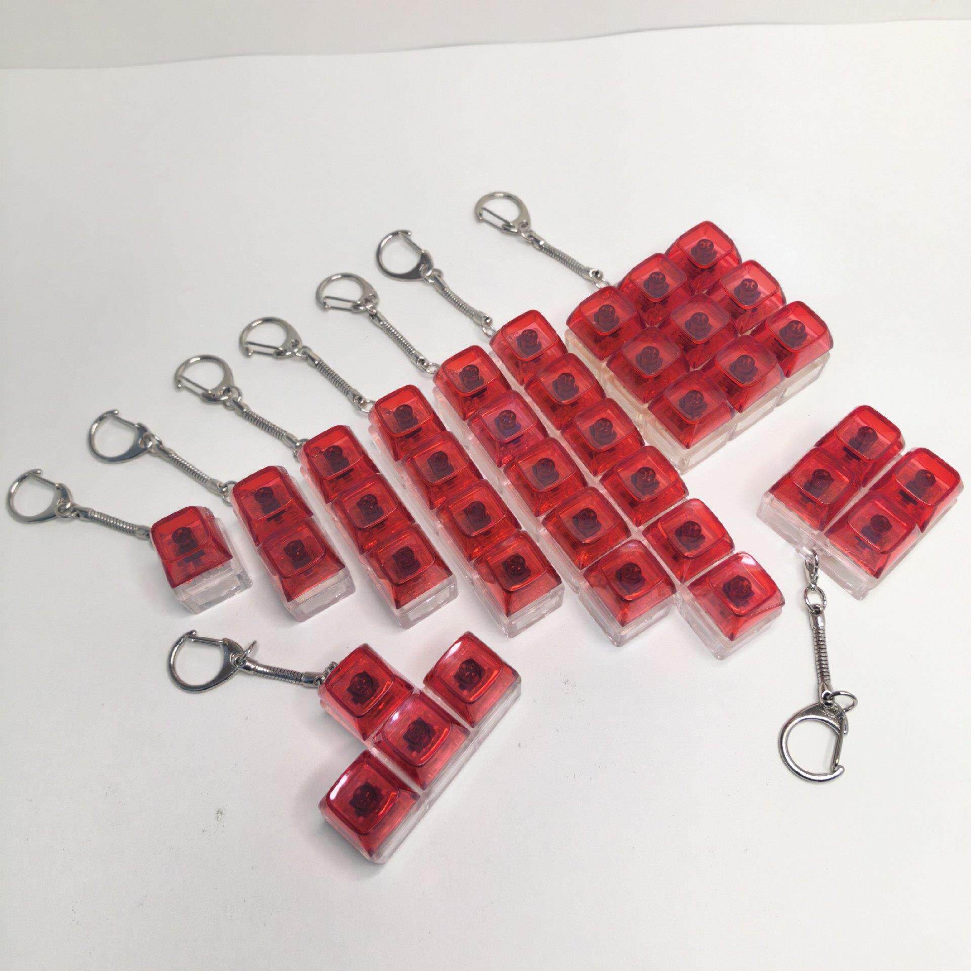 跨境PC解压多格多键机械键盘试轴器马卡龙手指捏捏减压按键钥匙扣