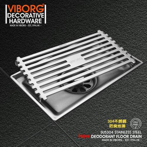 VIBORG域堡304不锈钢网条防臭地漏长条型淋浴房卫生间长排水GS11L