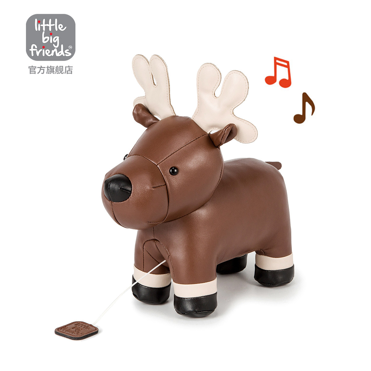 法国Little Big Friends音乐动物麋鹿安抚玩偶幼儿童宝宝哄睡玩具