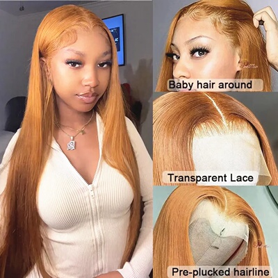 Bone Straight Honey Blonde Wig Human Hair 13x6 Hd Lace Fron