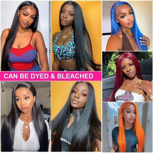 30 40 inch Straight Glueless Wigs Human Hair Transparent 4x