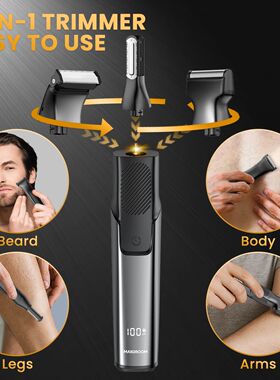 MAXGROOM Electric Body Hair Trimmer for Men Double-Sided Bla