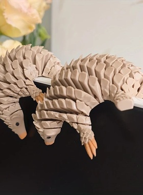 3D Printed Cute Pangolin Sculpture Hand-Painted Animal Figu