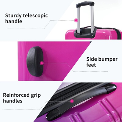 Hardshell Luggage Sets 3 Piece Gradient Color Expandable Su