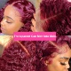 Wet Wavy 200% And 13x6 Frontal Lace Burgundy Human Hair