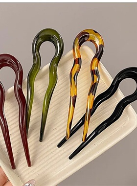 U-Shaped Hair Fork Fashion Tortoiseshell Acetate Acrylic Ha