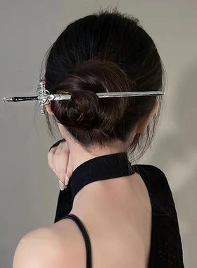 New Punk Metal Sword Hairpin Chinese Style Simple Hair Stic