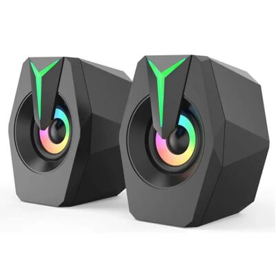 Black Mini USB Powered Wired 2.0 Gaming Music Speaker for De