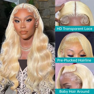 30 inch 613 Blonde 13x4 HD Lace Front Human Hair Wig Pre Pl