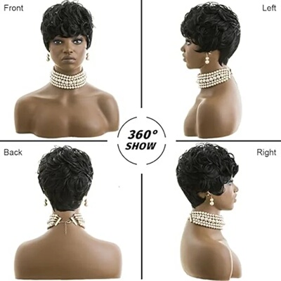 Short Pixie Wigs for Black Women Short Black Curly pixie Wi