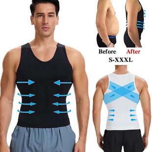 Compressi Body Vest Tummy Neck Shirt Slimming Shaper Men