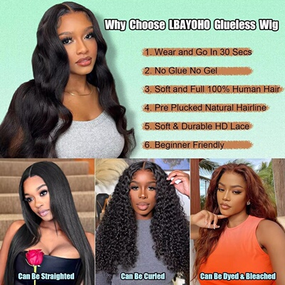 Wear Go Glueless Wig Body Wave Human Hair Wigs 30 32 Inch 4