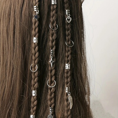45pcs Alloy Braid Hair Ring Dreadlock Hair Ring - Hippie St