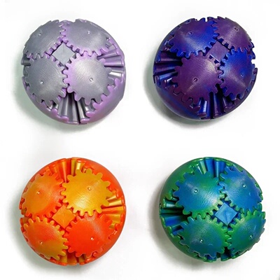 Gear Ball 3D Printed Fidget Toys Spin Ball or Cube Stress R