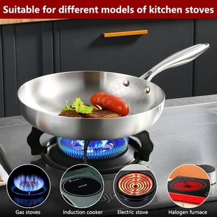 22-28cm Inch Tri-ply 18/8 Stainless Steel Chef's Pan,Frying