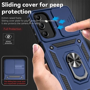 Slide Camera Lens Military Grade Armor Phone Case For Samsu