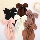 Hair Satin Solid Women Elegant Hairpin Spring Bow Girls