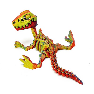 Mini 3D Printed Dinosaur Skeleton Model Movable Joints Velo