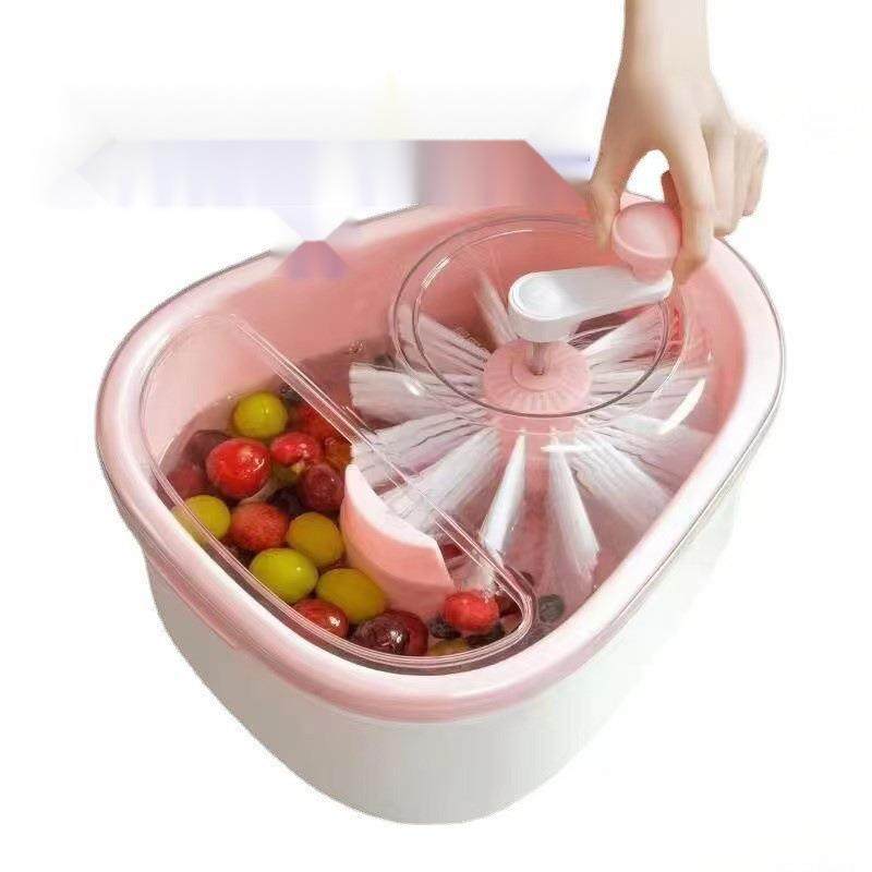 免手.洗果蔬清洗机.甩干机家用小型沥水篮脱水器果淘淘洗水果神器