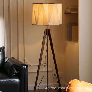 落地灯中古风法式美式客厅沙发旁复古立式装饰设计师宋式美学原木