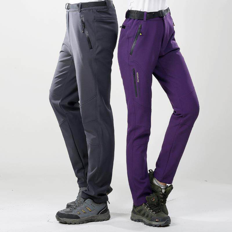 冲锋裤男女抓绒加厚保暖秋冬季防风防水透气户外软壳大码登山裤