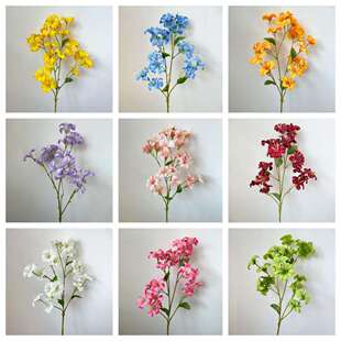 插花客厅婚庆摆设色绢花喇叭花假花造景花园仿真花多巴胺莫奈新款