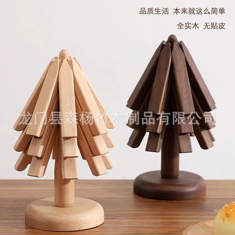 亚马逊热销榉木实木杯垫防烫