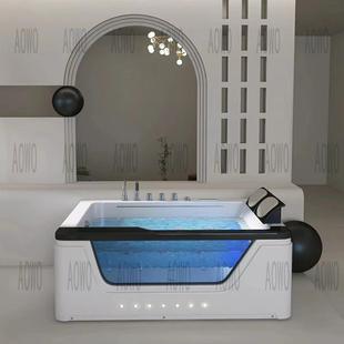 亚克力家用浴缸水幕瀑布浴盆双人情侣冲浪按摩浴缸1700 1200浴池