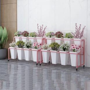 花店花架可移动多层鲜花展示架花卉商场轻奢铁艺花桶架子