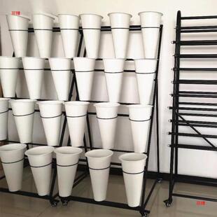 花店鲜花展示架多层阶梯花架摆花带万向轮铁艺架子养花桶塑料花筒