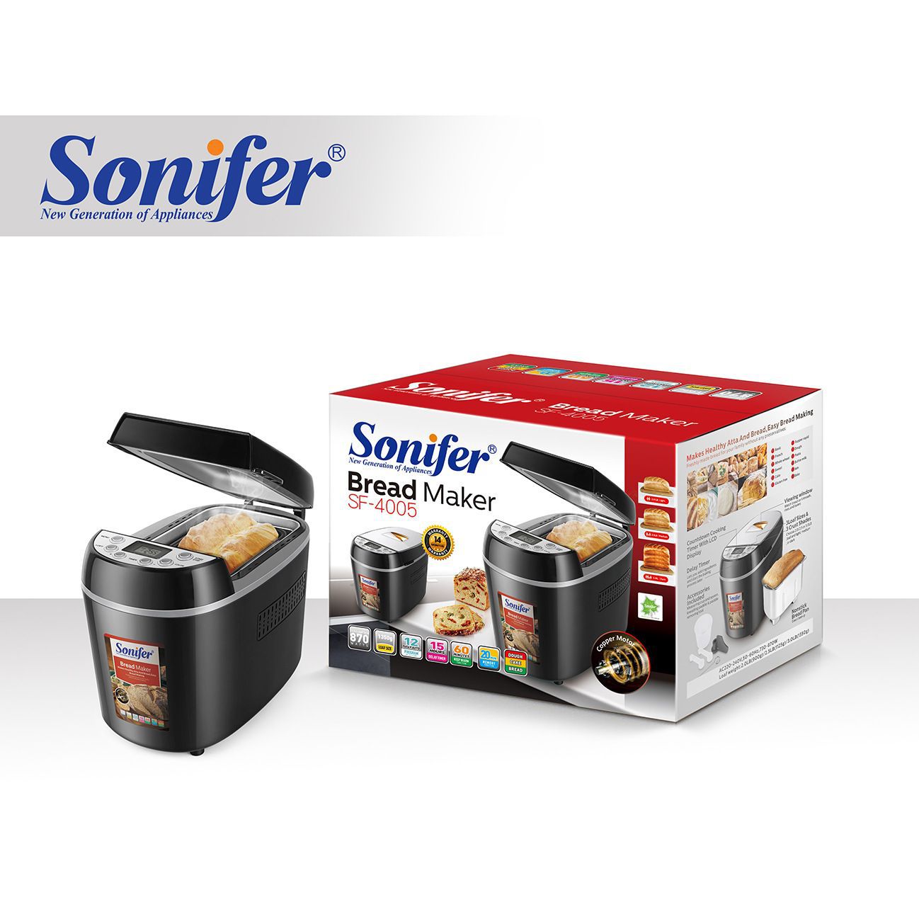 Sonifer全自动家用蒸烤面包机