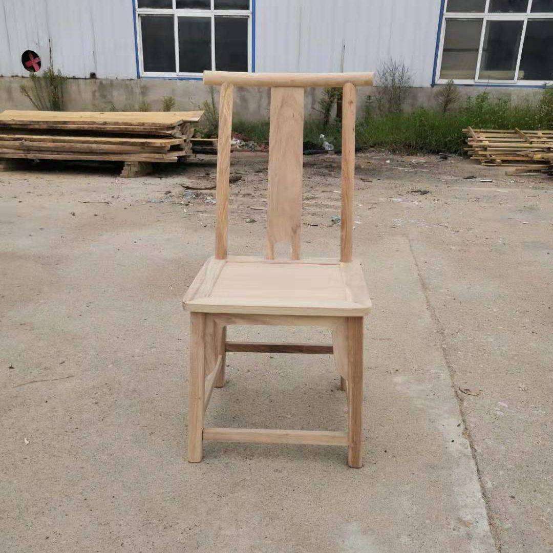 中式白胚椅子榆木圈椅仿古太师椅实木靠背椅官帽椅餐椅