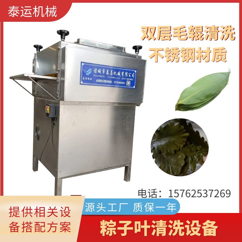 全自动双层毛刷粽叶清洗机