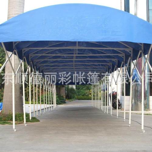 户外大型电动轨道移动仓储推拉棚户外防风防雨遮阳车篷伸缩移动篷