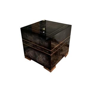 宾利贴木皮边几意大利木皮拼花组合客厅沙发边几实木角几高定