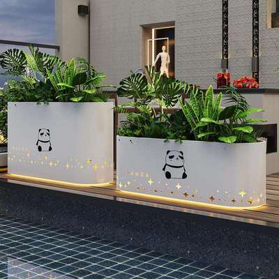 户外花箱组合太阳能阳台种植箱露台商业街外摆隔断可移动发光花槽