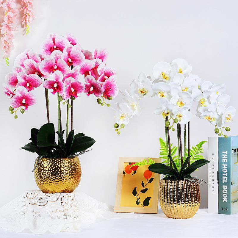 北欧仿真植物蝴蝶兰盆栽家居客厅装饰假花花卉盆栽仿真花
