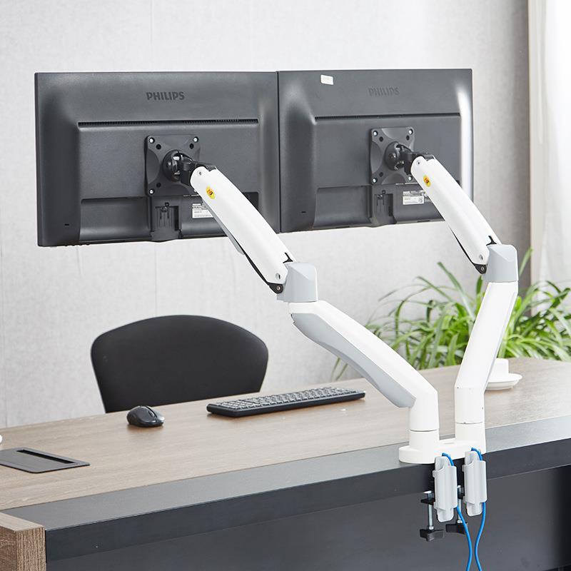 NB22-32英寸双屏显示器屏幕支架上下桌面铝合金电脑屏幕架子F195A