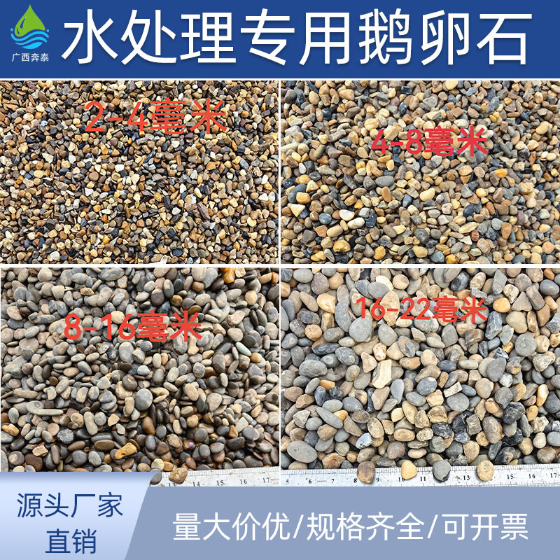 水处理鹅卵石滤料2-4-8毫米污水厂净水滤料滤池沼泽过滤石雨花石