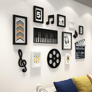 高分子_B04音乐潮流照片墙简约现代客厅装 饰挂画组合相框墙挂饰品