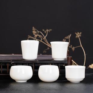 羊脂玉白瓷主人杯罗汉杯个人专用品茗杯陶瓷杯子刻字大号茶杯单杯