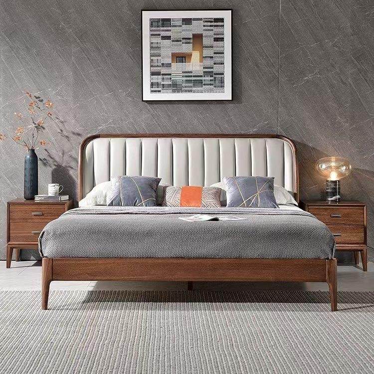 独家森活“元贝”北美黑胡桃木实木床1.8米双人床现代简约北欧床,住宅家具,实木床,淘宝优惠券,粉丝福利购,淘宝优惠卷