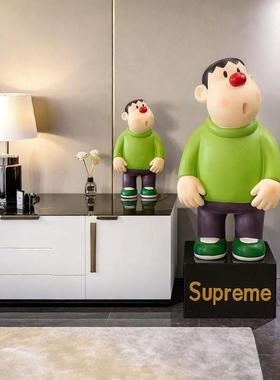 歪头可爱胖老虎落地式大装饰品存钱罐客厅电视柜桌面入口酒柜装饰